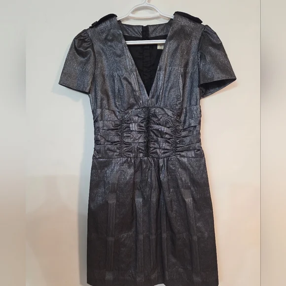 Burberry gunmetal fitted dress Sz 6 - Picture 7 of 16
